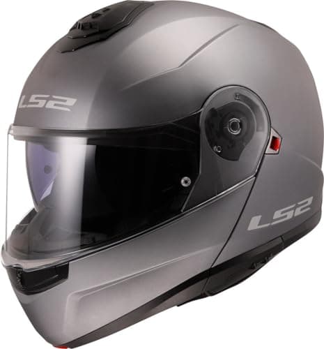 Image of LS2 Motorcycle Helmet. Modular / Flip Front. FF908 STROBE II MATT TITANIUM-06 (M) 57-58cm