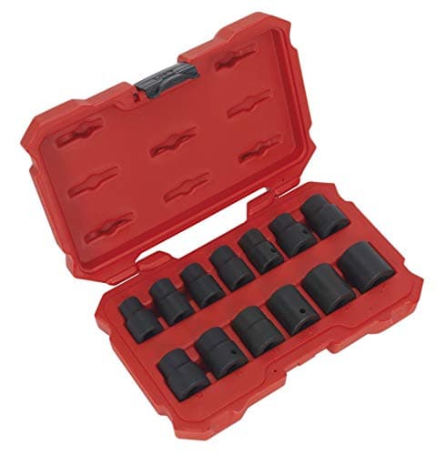 Image of Sealey Ak5616M Impact Socket Set 13Pc 1/2In Sq Drive Lock-On? 6Pt Metric
