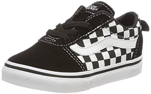 Image of Vans Unisex Kids Ward Slip-on Sneaker, Checkered Black True White, 8.5 UK