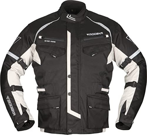 Image of Modeka Tarex Motorcycle Textile Jacket Black/Light Grey M