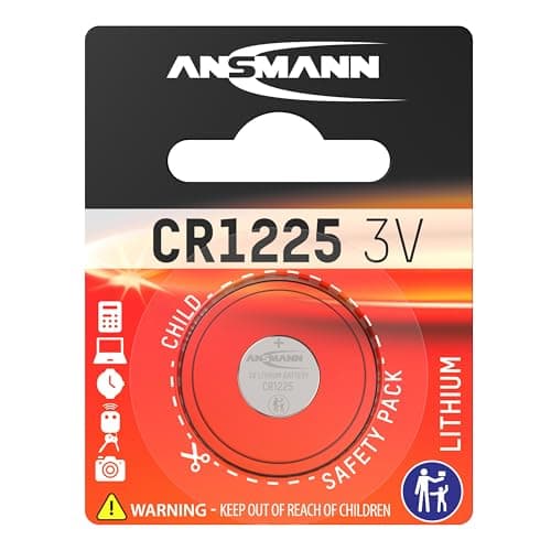 Image of ANSMANN CR1225 Coin Battery [Pack of 1] Lithium 3V Button Cell Ideal For Keyless Car Alarms, Glucometer, Camera, Thermometer, Calculator, Computer Equipment, Toys, Electronic Watches, and Card Radios