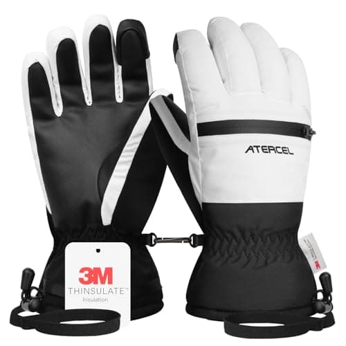 Image of ATERCEL Waterproof Ski Gloves - 3M Thinsulate Warmth Winter Gloves, Touchscreen, Ideal for Men and Women in Skiing, Snowboarding, Snowmobiling and Winter Hiking