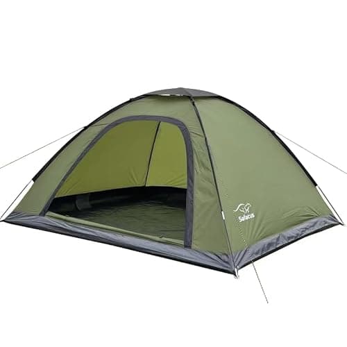 Image of SAFACUS 3-4 Man Camping Tent - 4 Person Dome Tent Lightweight, Waterproof Family tent, Compact, Quick Setup. Outdoors, Backpacking, Beach