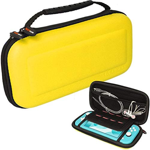 Image of TECHGEAR Switch Lite Case, Hard Protective Carry Travel & Storage Case Cover Designed for Nintendo Switch Lite, 8 Game Card Slots + Accessories - Yellow