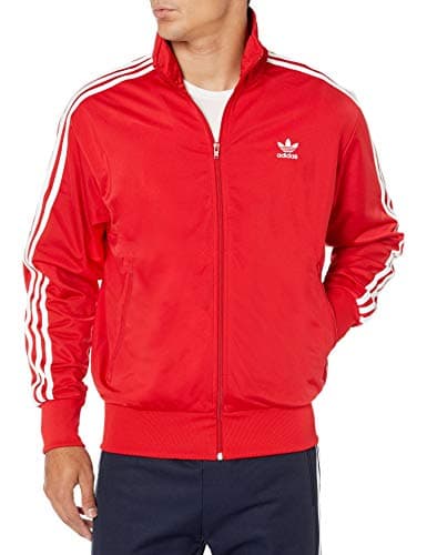 Image of adidas Originals mens Firebird Track Jacket Scarlet/White Medium
