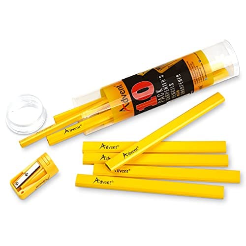 Image of Advent Carpenters Pencils Tub 10+ Sharpener Medium Lead - ACP-TUB10