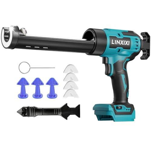 Image of Cordless Caulking Gun Compatible with Makita 18V, Electric Silicone Sealant Gun Applicator for 300ml Cartridges, Adjustable Speed, No-Drip Design for Sealing Installation (Tools Only)