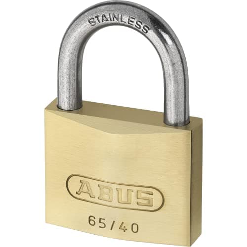 Image of ABUS 12539 Stainless Steel Shackle Brass Padlock with 6404 Alike Keyed