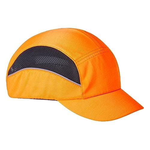 Image of Portwest PS59 AirTech Vented Bump Cap Mens Hard Hat Alternative Lightweight 150g Breathable Safety Head Protection Reflective Piping EN 812 Certified Warehouse Construction DIY, Orange, One Size