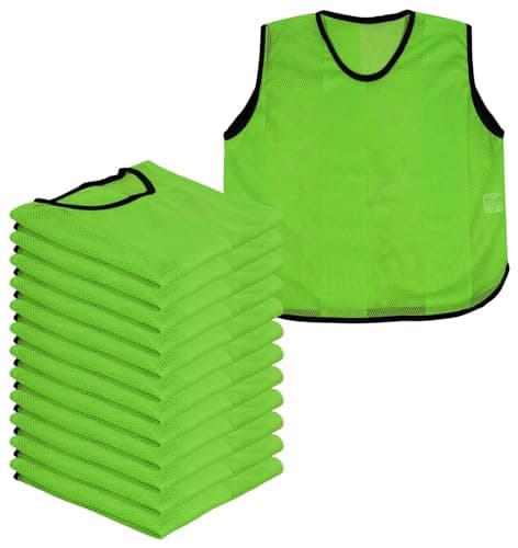 Image of A2Z 12 Pack Sports Training Mesh Bibs Lightweight Comfortable - Sports Bibs Green 12 Pack 4-8