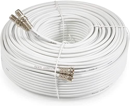 Image of SSL Satellites 10 m Twin Satellite Shotgun Cable Extension Kit with Fitted F Connectors for Sky HD Q and Freesat - White (10 Meter, White)