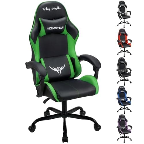 Image of play haha Ergonomic Gaming Chair for Adults,High-Back Racing Style,150kg Capacity,High Density Foam,Faux leather,for gaming home or office use Desk chair