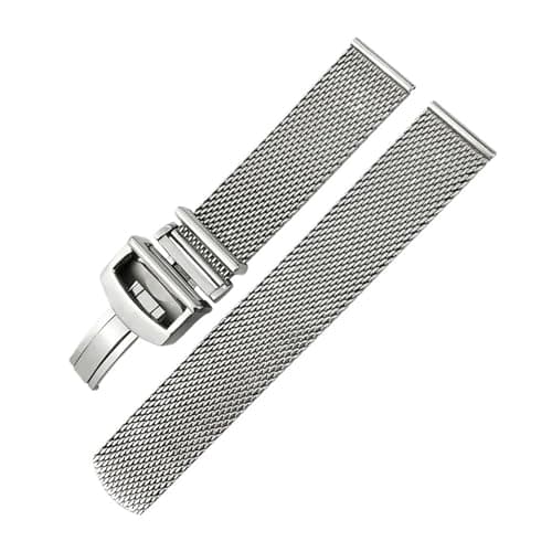 Image of HCBBCEW Compatible With IWC PILOT PORTUGIESER PORTOFINO Mark 18 Watch Strap 20mm 22mm Fine Mesh Stainless Steel Watchband(22mm)