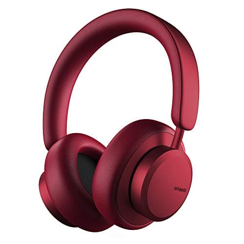 Image of Urbanista Miami True Wireless Over Ear Bluetooth Headphones, 50 Hours Playtime, Active Noise Cancelling Wireless Headset with Microphone, On Ear Headphones with Carry Case, Ruby Red, x, x