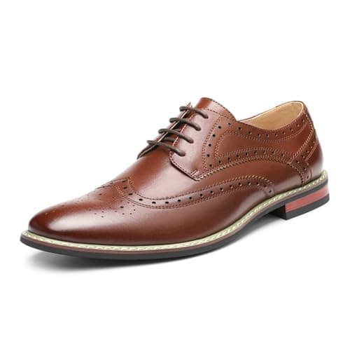 Image of DREAM PAIRS Men's Wingtips Dress Shoes Brogues Derbys PRINCE-03 Dark Brown Size 8 US/ 7 UK