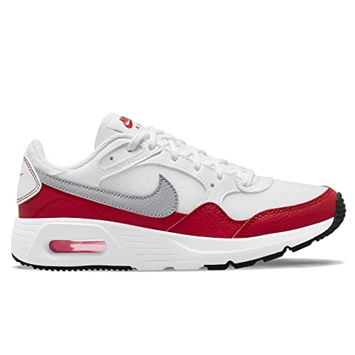 Image of NIKE Boy's Air Max Sc Sneaker, White Wolf Grey University Red Black, 4 UK