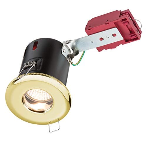 Image of Knightsbridge VFRSHGICB IP65 IC Fire Rated Shower Light, Metal, Brass, GU10, 230 V