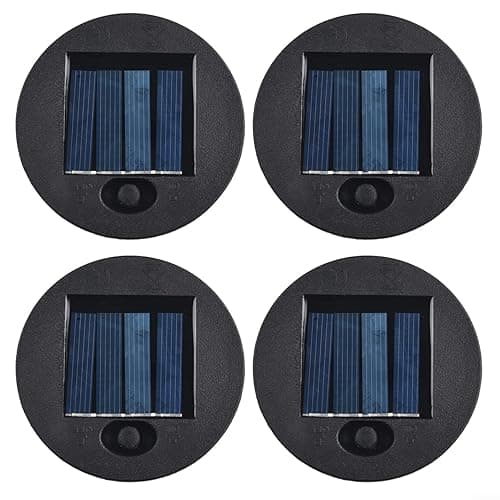Image of Garden Light Solar Top Replacement Round Box, LED Solar Panel Lantern Lid for Outdoor Hanging Lanterns DIY Table Lights Garden Patio Decor, Easy Install Smart