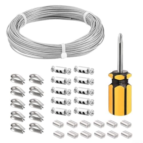 Image of 2mm Stainless Steel Wire Rope Kit Nylon Coated 10M 20M 30M Rust Resistant Cable for Garden Plant Support Clothesline Picture Hanging Outdoor Use Strong Flexible DIY Project(30 meters)