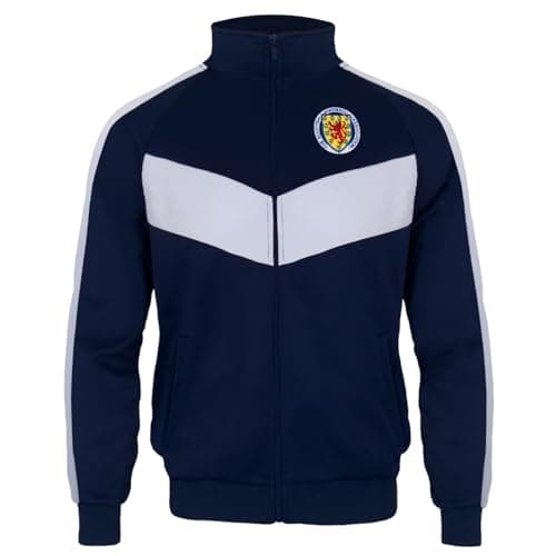 Image of Scotland Official Football Gift Mens Track Top Jacket Navy White Panel 3XL