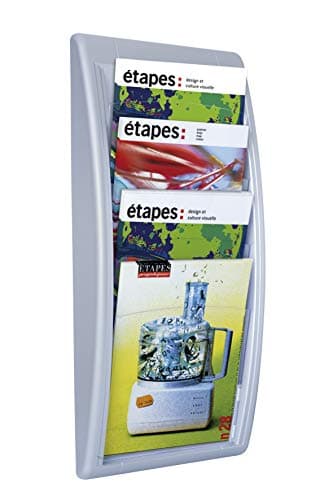 Image of Fast Paper Quick Fit Literature Holder Wall-mount 4 x A4 Pockets W290xD95xH650mm Aluminium Ref 4061.35