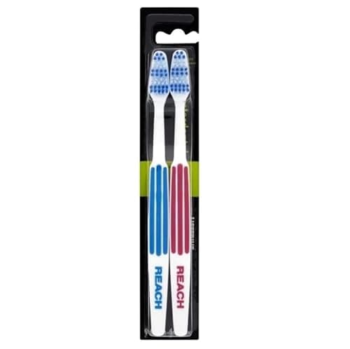 Image of Reach Duo Medium Toothbrush: Dual-Action Cleaning for a Brighter Smile