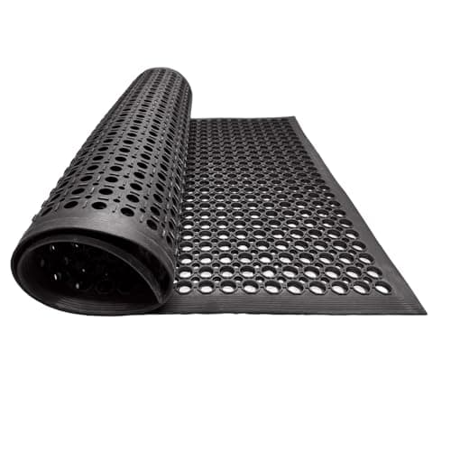 Image of EDS Commercial Rubber Floor Mat Heavy Duty Extra Large Outdoor Rubber Entrance Door Mat Anti Fatigue Non Slip Mats with Drainage Hole for Industrial Kitchen Restaurant Garage (PACK OF 1, 150 x 90 CM)