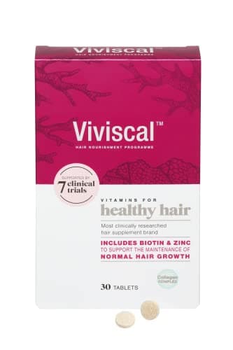 Image of Viviscal Hair Supplement for Women, Biotin & Zinc Tablets, Natural Ingredients with Rich Marine Protein Complex AminoMar C, Contributes to Healthy Hair Growth, Pack of 30, 2 Week Supply