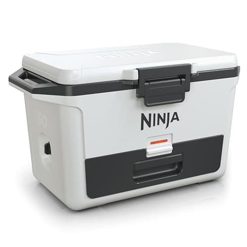 Image of Ninja FrostVault Hard Cooler 47L, Cool Box, Holds Ice up to 6 Days, Integrated Dry Storage Drawer with Refrigerator Temperature, for 80 Cans, Cloud White FB151EUWH