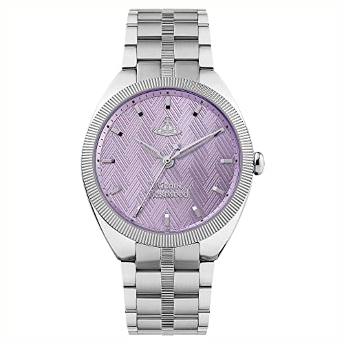 Image of Vivienne Westwood The Mews Ladies Quartz Watch with Purple Dial & Silver Stainless Steel Bracelet