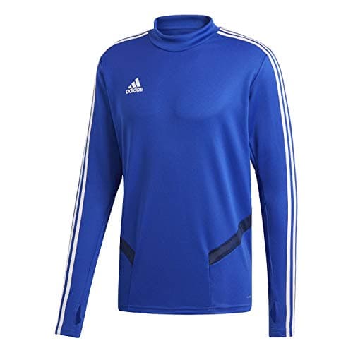 Image of Adidas Men's TIRO19 TR TOP Sweatshirt, Bold Blue/Dark Blue/White, XL