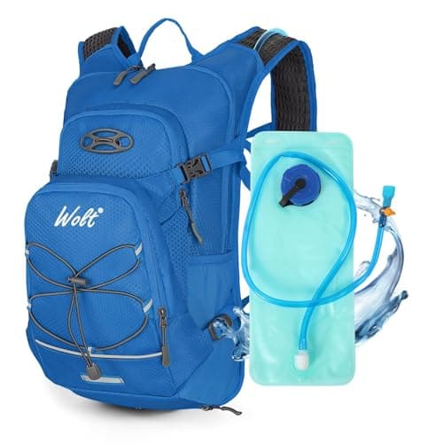 Image of Hydration Backpack 18L Hiking Water Backpack with 2L Water Bladder for Men Women, Hydration Pack for Cycling Running Biking, Blue