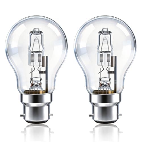 Image of Caldarax A55 B22 100W GLS Bayonet Cap Light Bulbs Dimmable, AC 220-240V, Warm White 2700K, Classic Clear Globe BC Large Bayonet Bulb for Ceiling Light, Wall Lamp, Table Lamp, Pack of 2