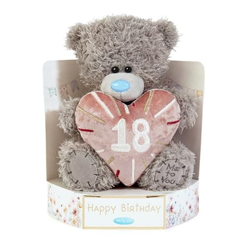 Image of Me to You Tatty Teddy Plush 15cm-High 18th Birthday Bear On Luxury Gift Plinth - Official Collection, Grey