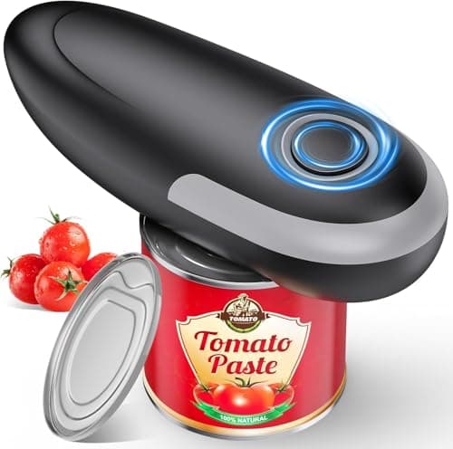 Image of Electric Can Opener, One Touch Electric Tin Opener with Smooth Edgeand Without Hurting Hands, Safe to Use Kitchen Gadgets Automatic Can Opener for Seniors, Arthritis and Chef (Black)