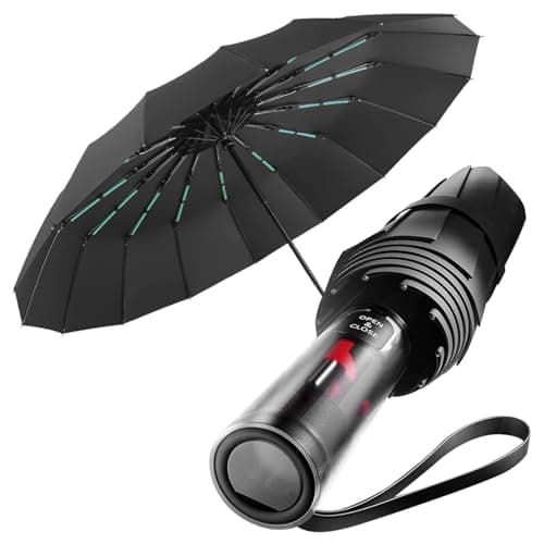 Image of MidingChai Compact Umbrella Windproof Strong,Large Automatic Folding Umbrella,UV Protection Umbrella,Mens&Women Suitable for Golf, Travel（black ）