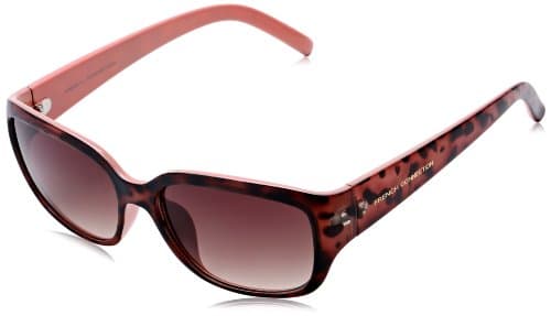 Image of French Connection Ladies Women's Small Plastic Sunglasses, Brown (Tortoise), One Size