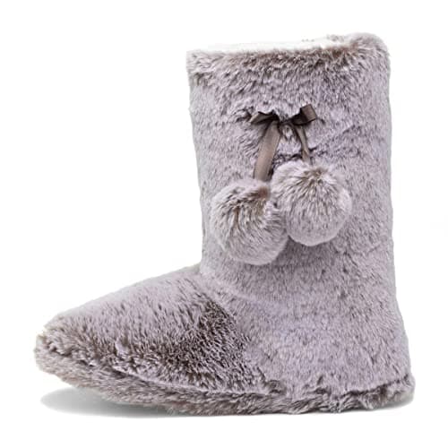Image of The Slipper Company Womens Mink Faux Boot Slipper - Size M - Beige