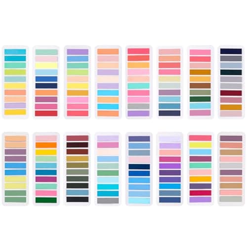 Image of XIMISHOP 3200pcs Sticky Tabs, 16 Packs Index Tabs Colored Mini Repositionable Book Page Markers Annotation Labels File Flags Tabs for Reading Notes, Books, Notebook,Classify Files, Office Supplies