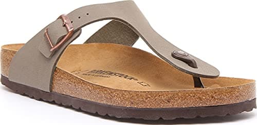 Image of Birkenstock Women’s BK043391 Gizeh Birko-flor Nubuck Sandals, Grey Stone Stone, 4.5 UK