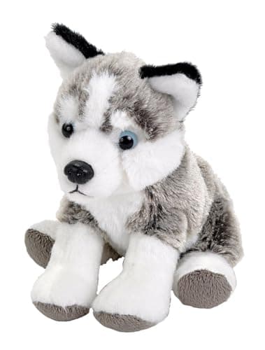 Image of Wild Republic Pocketkins Eco Husky, Stuffed Animal, 5 Inches, Plush Toy, Made from Recycled Materials, Eco Friendly