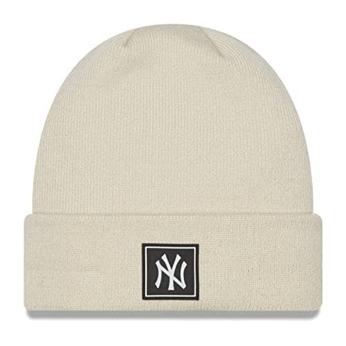 Image of New Era MLB Yankees Team Cuff Beanie Knitted Hat Winter Hat Wrap Hat Women/Men - with Envelope Winter Autumn Winter Beige