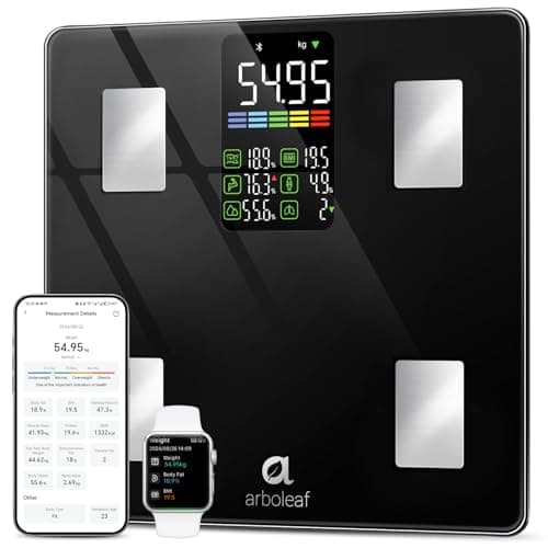 Image of Smart Scales for Body Weight & Fat, arboleaf Bluetooth Bathroom Scales Weighing Scales with APP, High Precision Body Fat Scales Digital for BMI, 14 Body Composition Metrics, 500lb/227kg