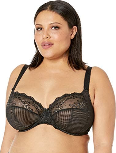 Image of Elomi Womens Black 'Charley' Under-Wired Non-Padded Plunge Bra 38E