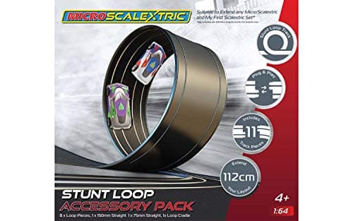 Image of Micro Scalextric Stunt Extension Pack - Stunt Loop Accessory - Extend Your Layout by 112cm, Includes 11 Track Pieces, Micro Scalextric Accessories, Black