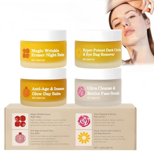 Image of Organic Face Cream for Mature Women’s Skin,Organics Mature Skin Face Cream,4 in 1 Skincare Set with Pomegranate,Arctic Rosehip&Arnica,Anti-Aging Cream with Deep Hydration,Nourishing,30ml x 4