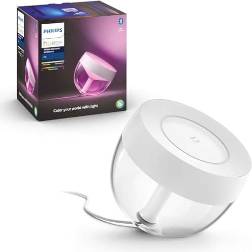 Image of Philips Hue Iris Table Lamp - Durable LED Lighting - White and Coloured Light - White - Dimmable mood lamp - Connect to Hue Bluetooth or Bridge - Works with Alexa and Google Home