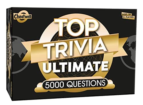 Image of Cheatwell Games Top Trivia Ultimate, Quiz Game - 5000 Questions to Test Your Knowledge & Memory on Music, Film, Tv, Science, Food, Drink, General Knowledge, for Ages 14 Plus
