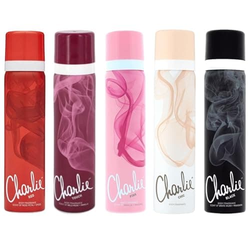 Image of Body Deodorant Spray Charlie Bundle Giftset for Women | Red, Touch, Chic, Pink, Black | Fragranced Body Sprays | Long-Lasting Fresh Scent | Collection Ideal for Everyday Use or Gifting | Pack of 5
