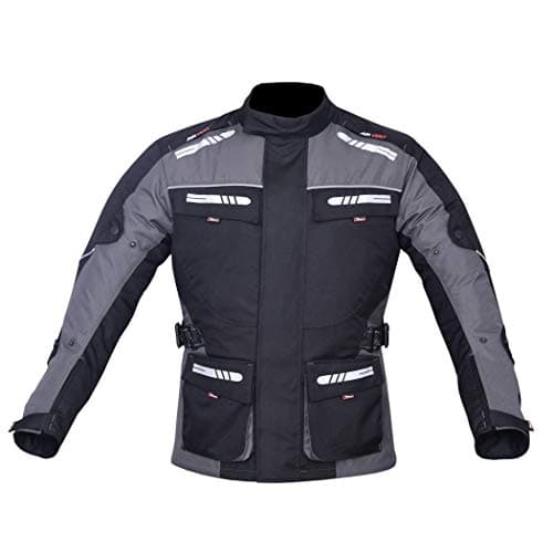 Image of NORMAN Men's Motorcycle Motorbike Jacket Waterproof Textile CE Armoured Reflectors (as8, alpha, s, regular, regular, GREY)